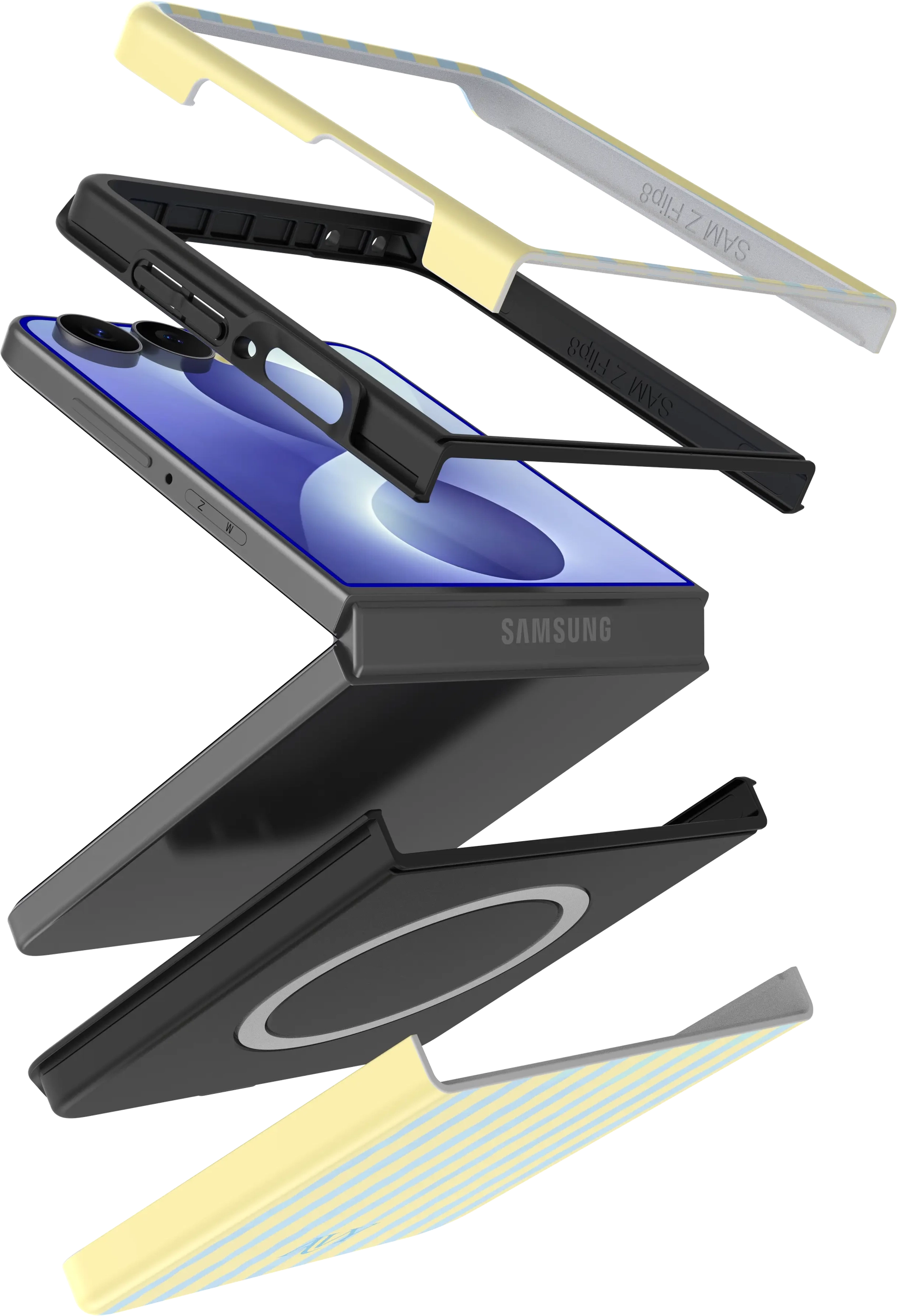 AVY Samsung Galaxy Z Flip 8 Hoesje MagSafe Back Cover Lemon Sky afbeelding 14