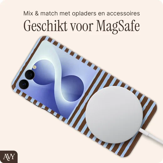 AVY Samsung Galaxy Z Flip 8 Hoesje MagSafe Back Cover Ocean Latte afbeelding 5