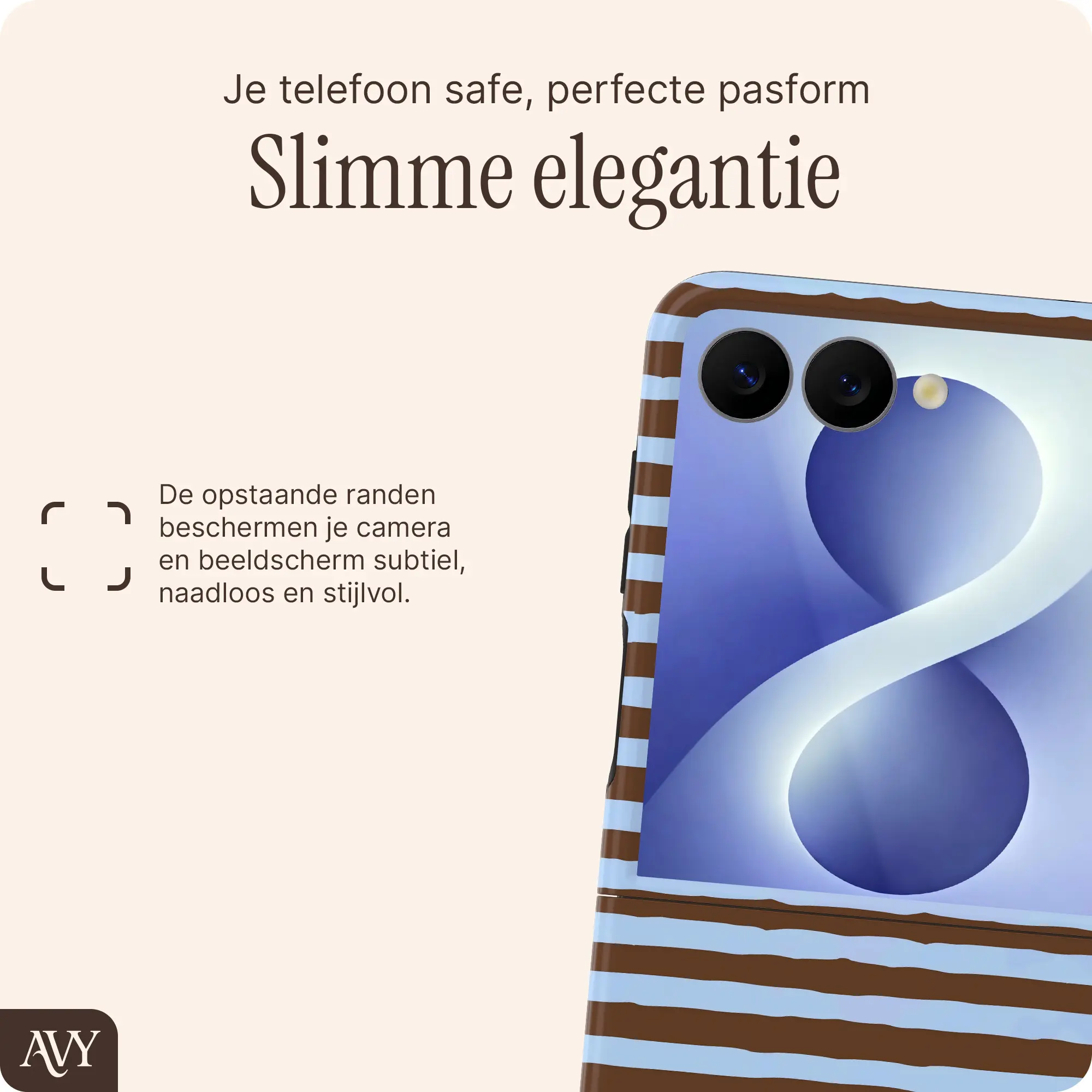 AVY Samsung Galaxy Z Flip 8 Hoesje MagSafe Back Cover Ocean Latte afbeelding 8