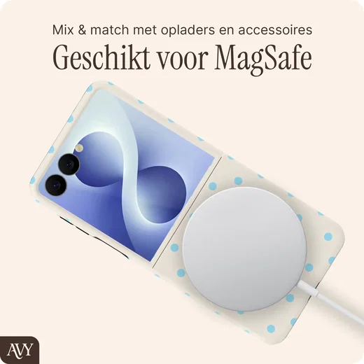 AVY Samsung Galaxy Z Flip 8 Hoesje MagSafe Back Cover Riviera Dots afbeelding 6