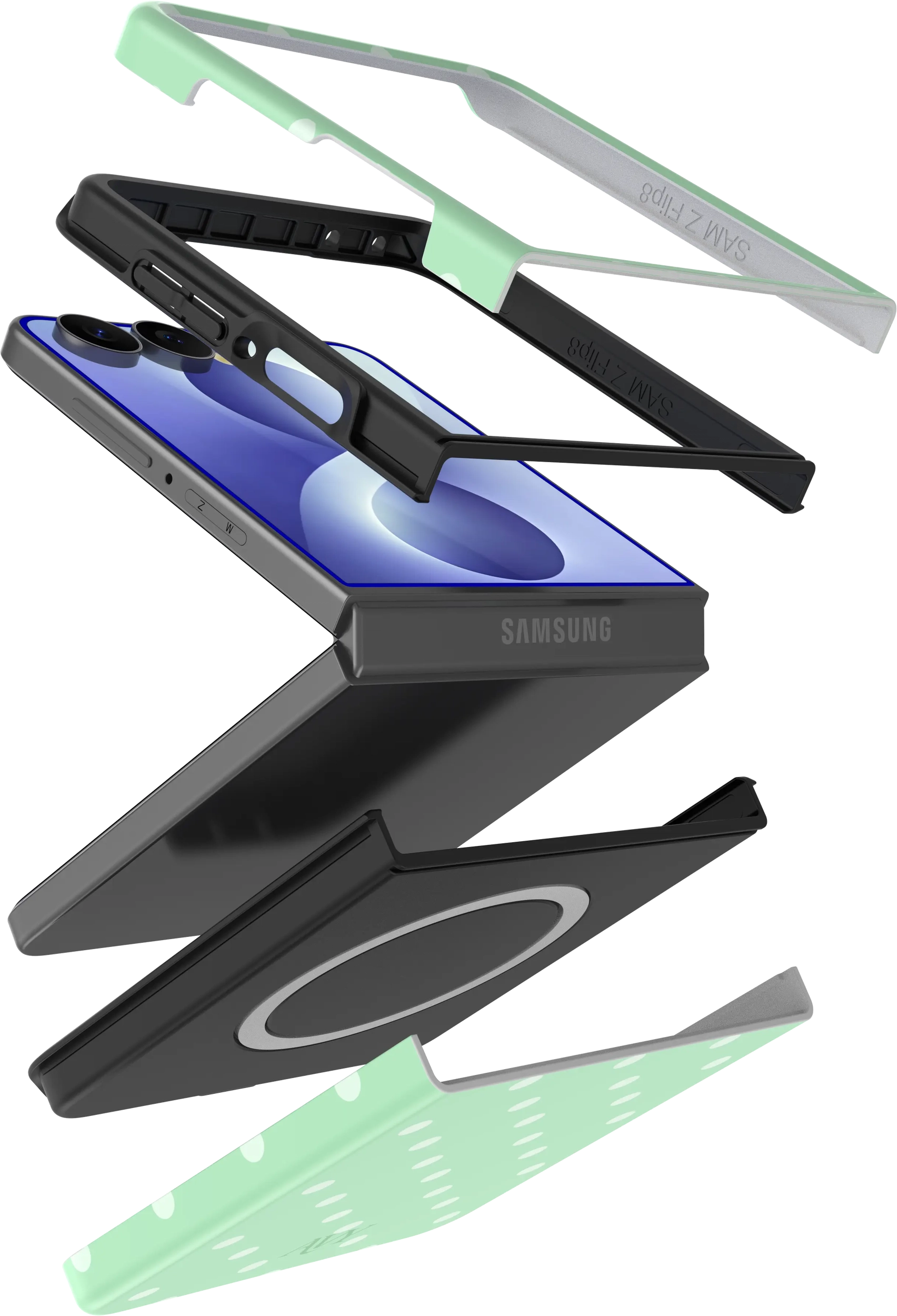 AVY Samsung Galaxy Z Flip 8 Hoesje MagSafe Back Cover Mint Breeze afbeelding 13