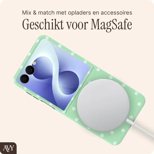 AVY Samsung Galaxy Z Flip 8 Hoesje MagSafe Back Cover Mint Breeze afbeelding 6