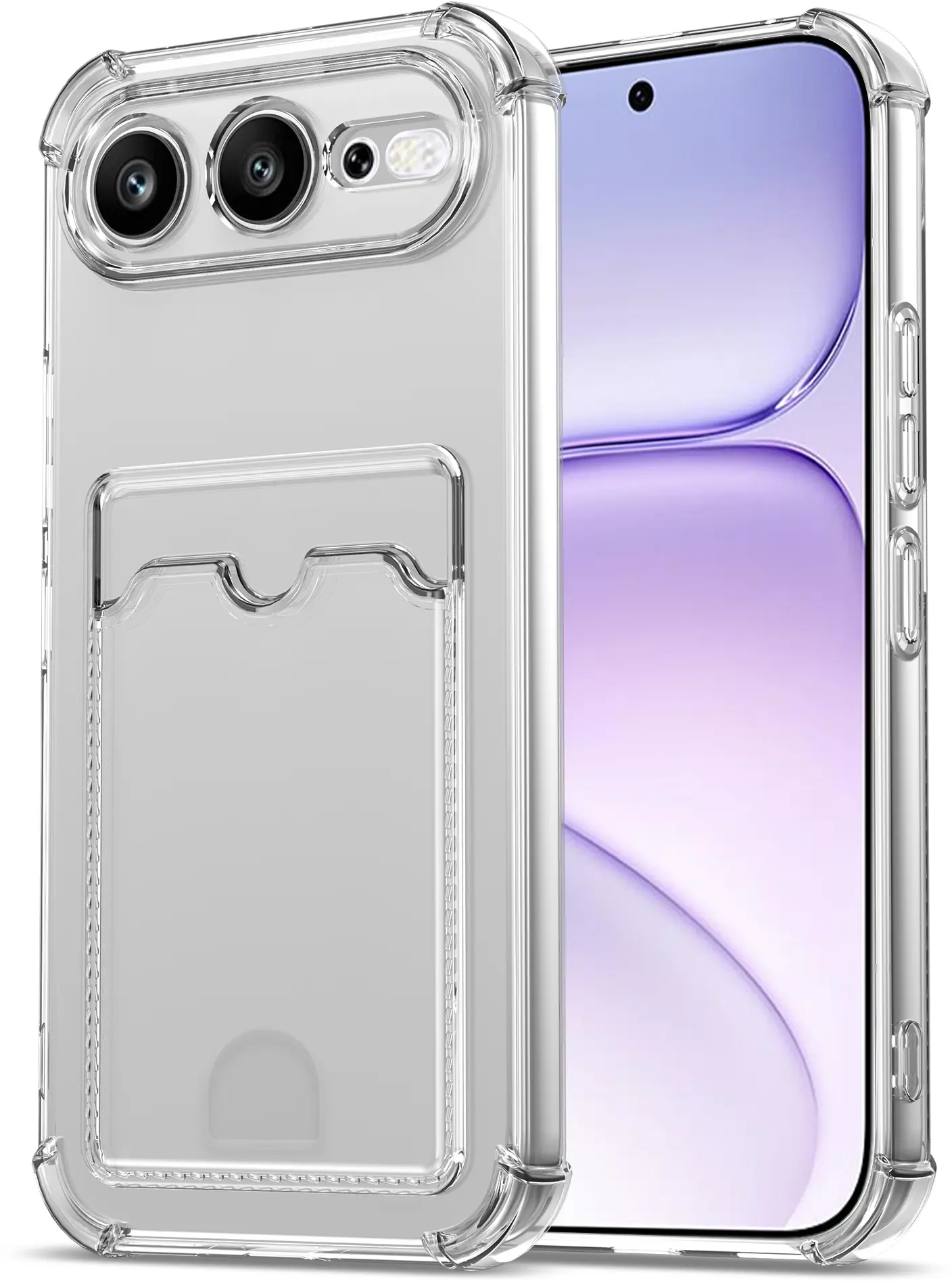 Honor 600 Pro / 600 Hoesje Dun TPU met Pasjeshouder Back Cover Transparant afbeelding 1