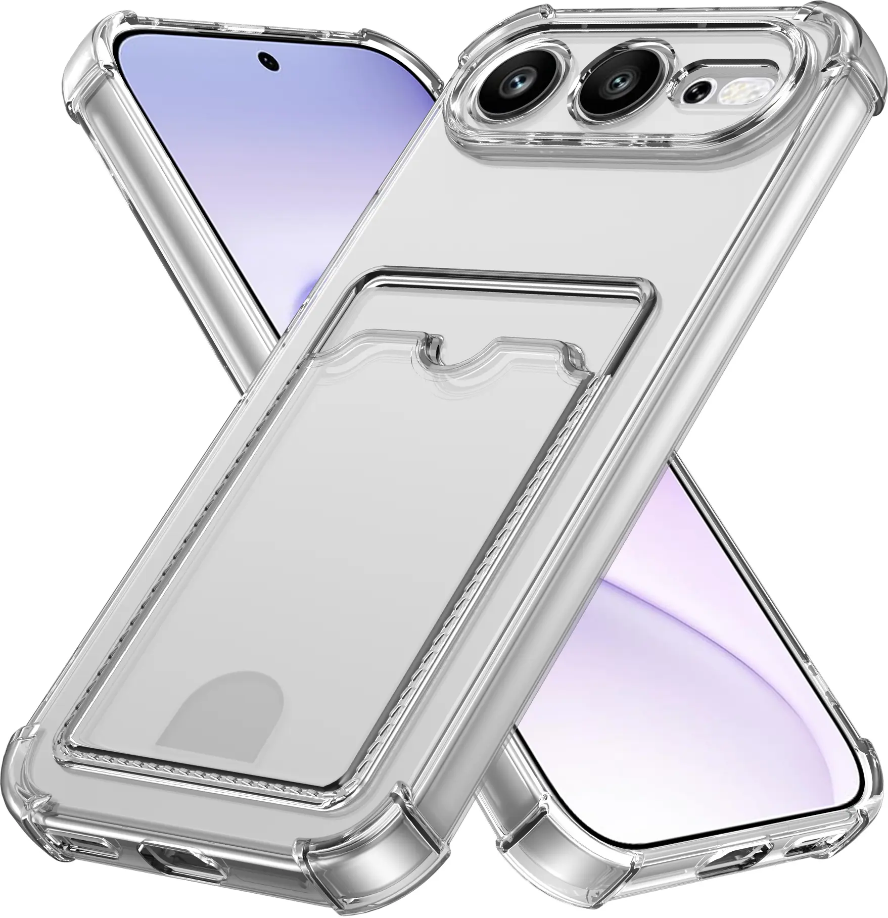 Honor 600 Pro / 600 Hoesje Dun TPU met Pasjeshouder Back Cover Transparant afbeelding 2