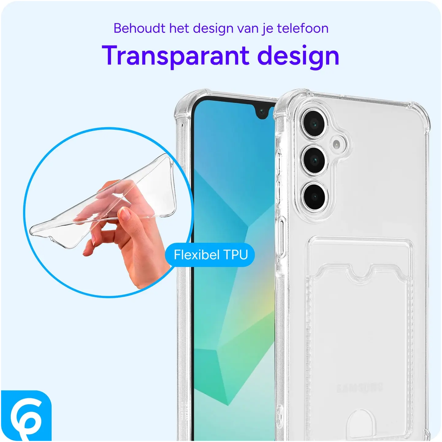Samsung Galaxy A18 Hoesje Dun TPU met Pasjeshouder Back Cover Transparant afbeelding 6