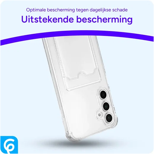 Samsung Galaxy A18 Hoesje Dun TPU met Pasjeshouder Back Cover Transparant afbeelding 2