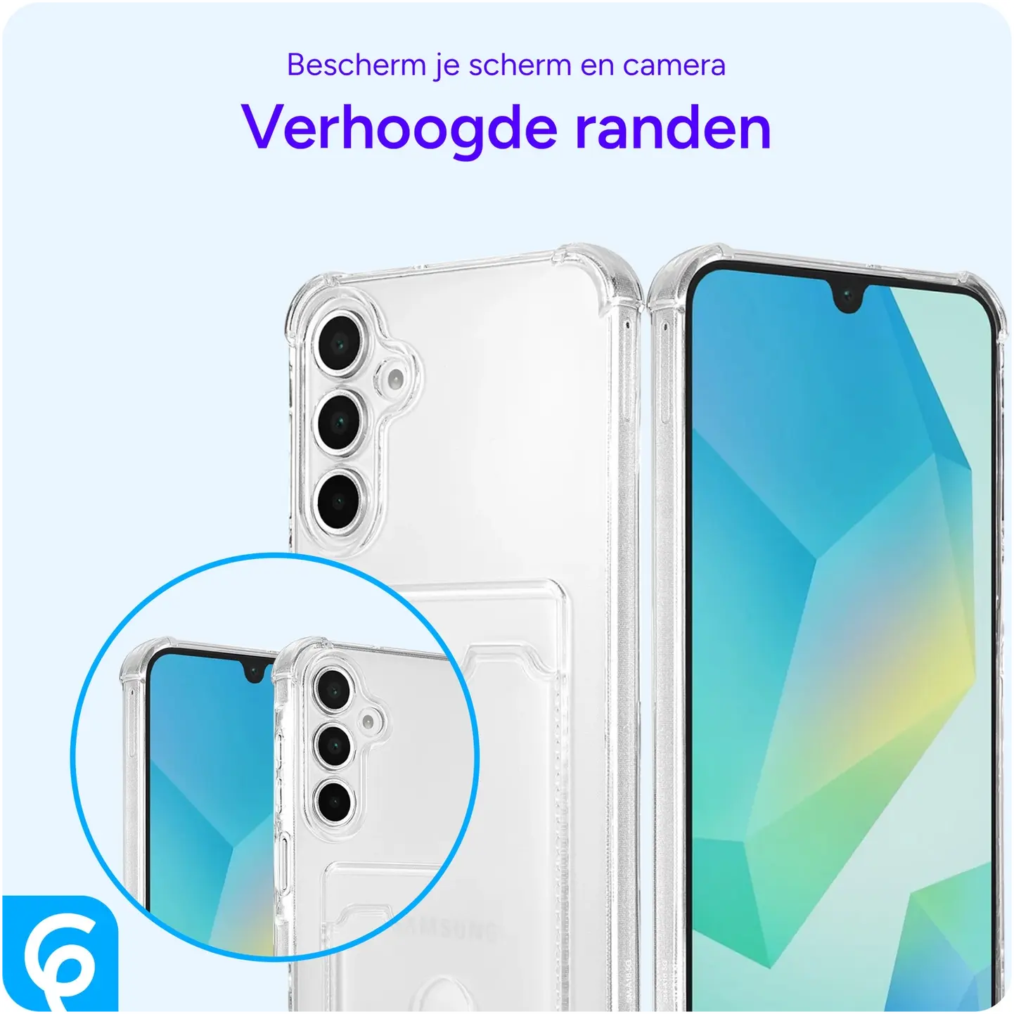 Samsung Galaxy A18 Hoesje Dun TPU met Pasjeshouder Back Cover Transparant afbeelding 4
