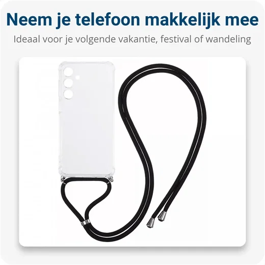Samsung Galaxy A18 Hoesje met Koord Schokbestendig TPU Transparant afbeelding 5