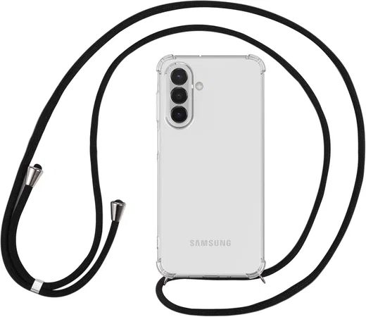 Samsung Galaxy A18 Hoesje met Koord Schokbestendig TPU Transparant afbeelding 1