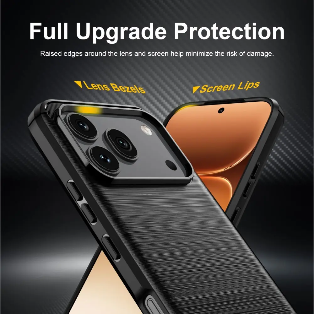 Honor 600 / 600 Pro Hoesje Geborsteld TPU Flexibele Back Cover Zwart afbeelding 4