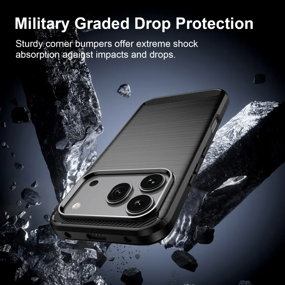 Honor 600 / 600 Pro Hoesje Geborsteld TPU Flexibele Back Cover Zwart afbeelding 2