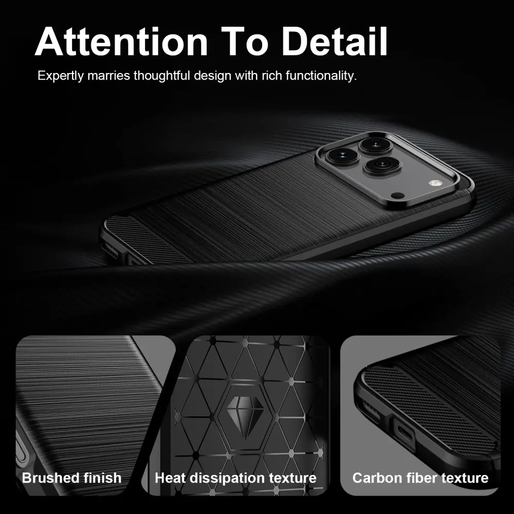 Honor 600 / 600 Pro Hoesje Geborsteld TPU Flexibele Back Cover Zwart afbeelding 7