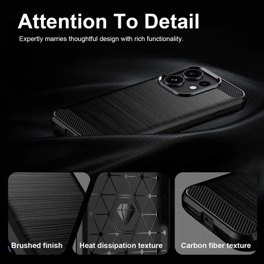 Oppo Reno 16 / 16 Pro Hoesje Geborsteld TPU Flexibele Back Cover Zwart afbeelding 7