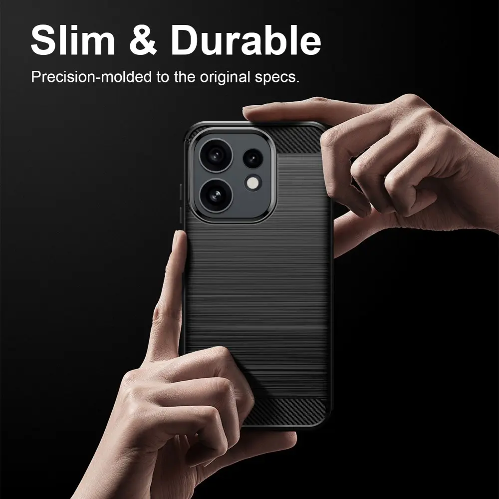 Oppo Reno 16 / 16 Pro Hoesje Geborsteld TPU Flexibele Back Cover Zwart afbeelding 10