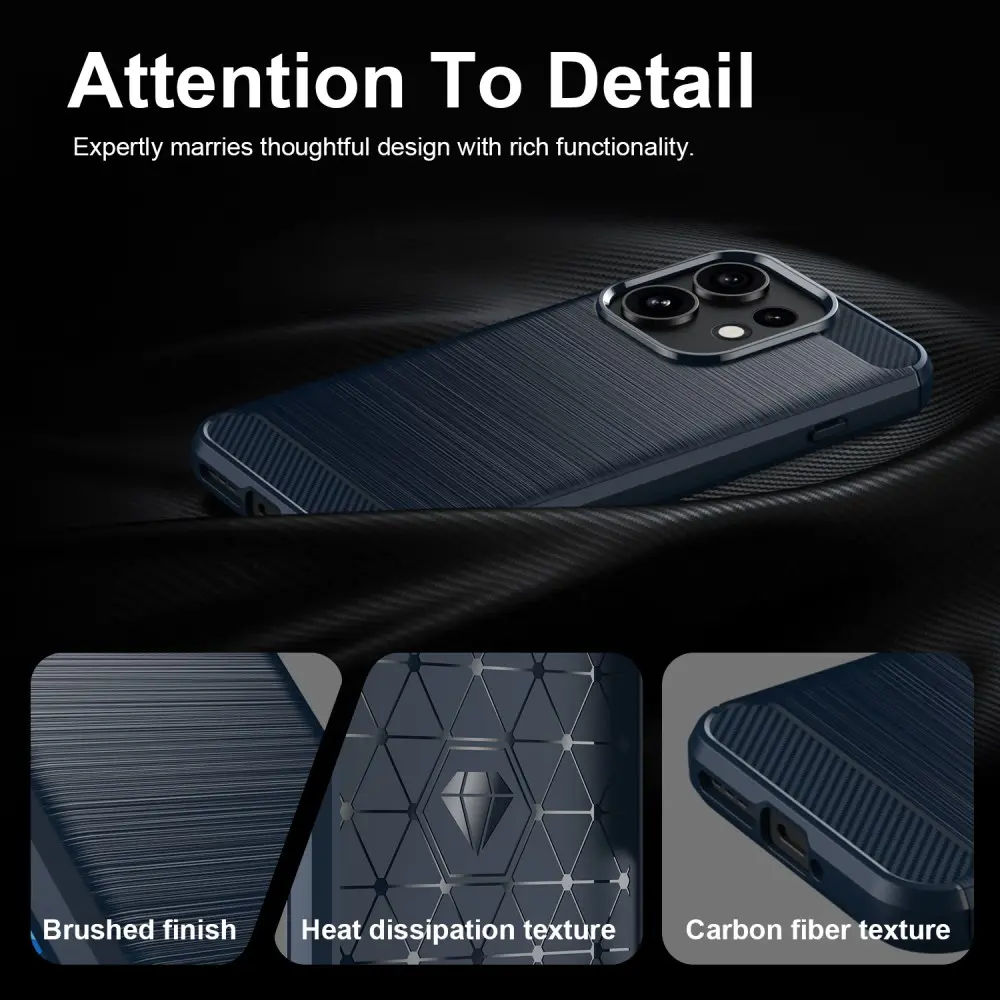 Oppo Reno 16 / 16 Pro Hoesje Geborsteld TPU Flexibele Back Cover Blauw afbeelding 7