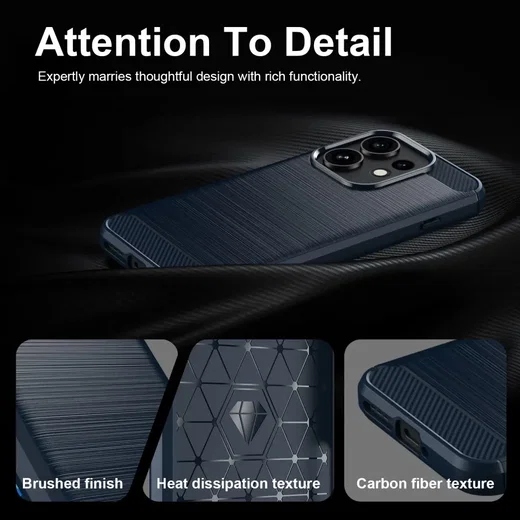 Oppo Reno 16 / 16 Pro Hoesje Geborsteld TPU Flexibele Back Cover Blauw afbeelding 7