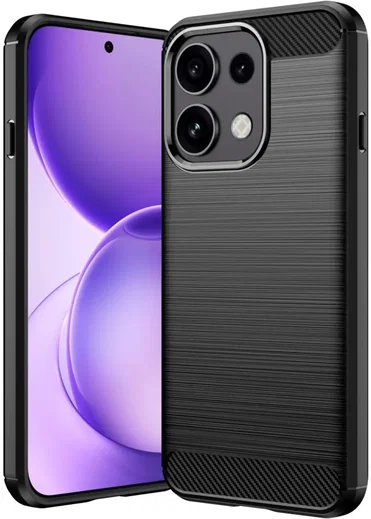 Oppo Reno 16 F Hoesje Geborsteld TPU Flexibele Back Cover Zwart afbeelding 1