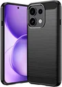 Oppo Reno 16 F Hoesje Geborsteld TPU Flexibele Back Cover Zwart
