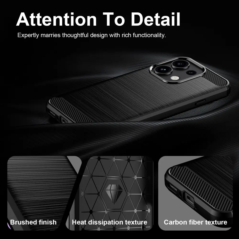 Oppo Reno 16 F Hoesje Geborsteld TPU Flexibele Back Cover Zwart afbeelding 7