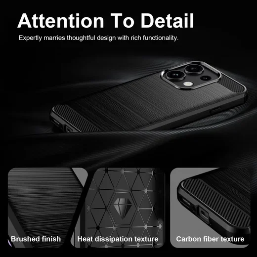 Oppo Reno 16 F Hoesje Geborsteld TPU Flexibele Back Cover Zwart afbeelding 7
