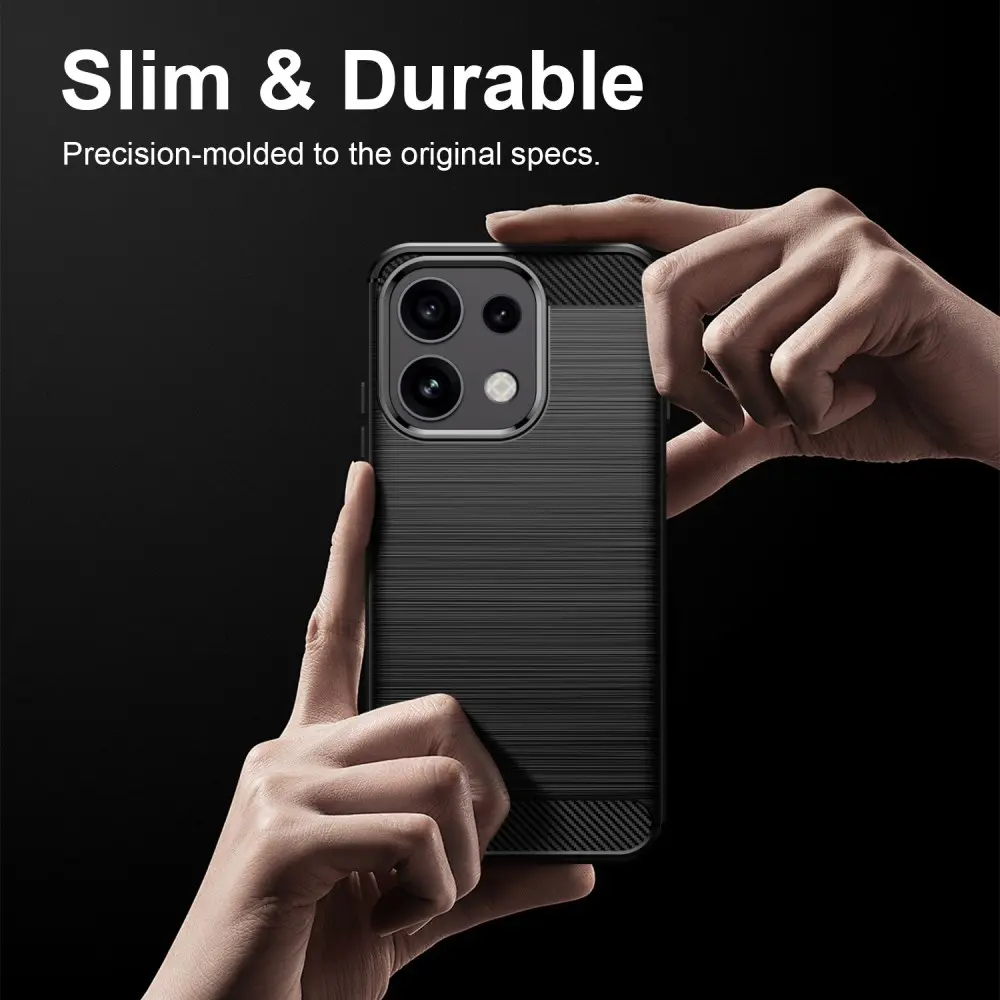 Oppo Reno 16 F Hoesje Geborsteld TPU Flexibele Back Cover Zwart afbeelding 10