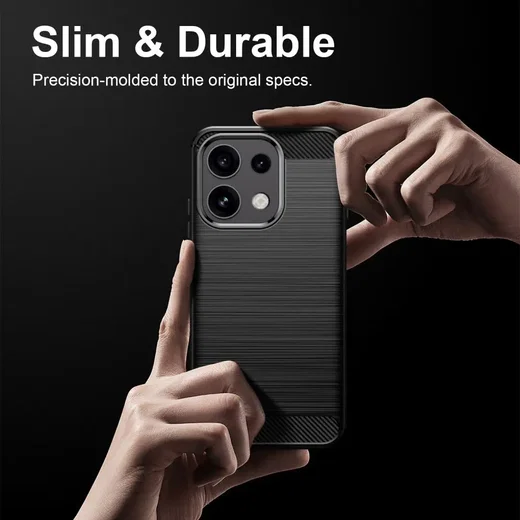 Oppo Reno 16 F Hoesje Geborsteld TPU Flexibele Back Cover Zwart afbeelding 10