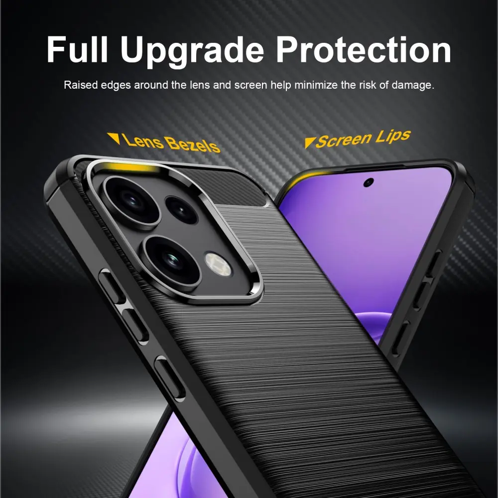 Oppo Reno 16 F Hoesje Geborsteld TPU Flexibele Back Cover Zwart afbeelding 4