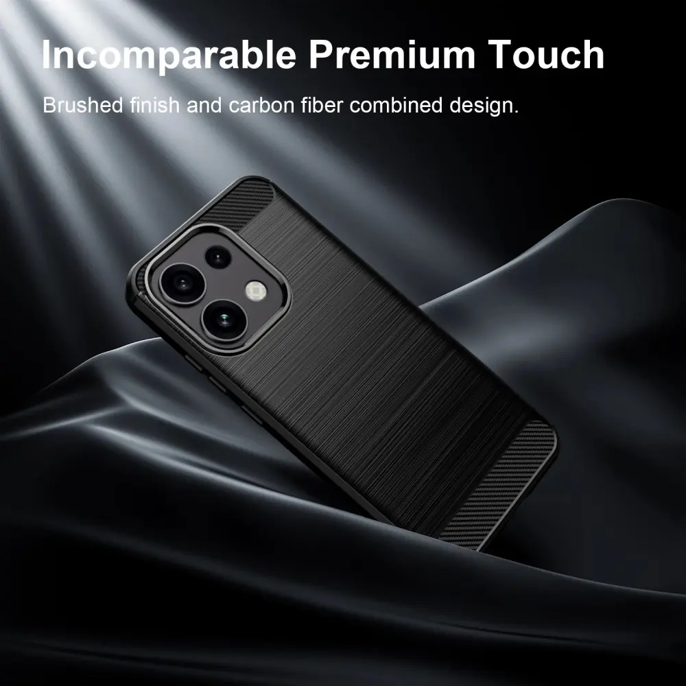 Oppo Reno 16 F Hoesje Geborsteld TPU Flexibele Back Cover Zwart afbeelding 11