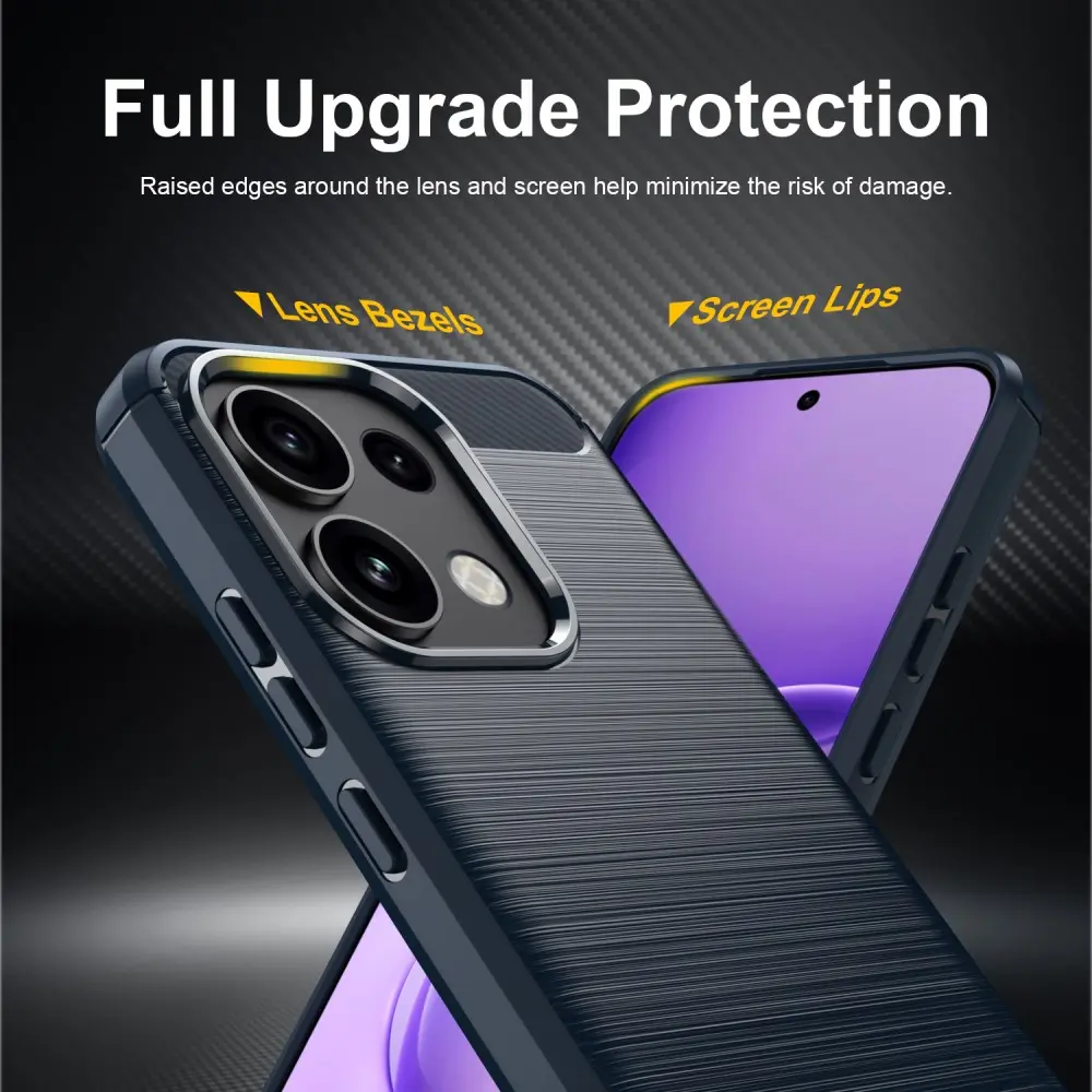 Oppo Reno 16 F Hoesje Geborsteld TPU Flexibele Back Cover Blauw afbeelding 4