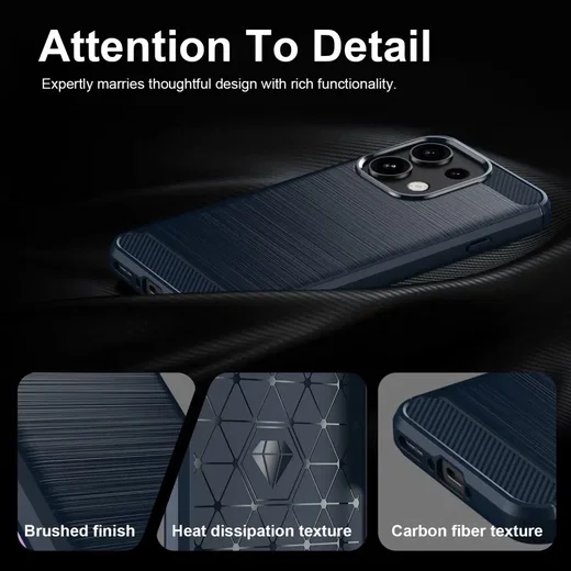 Oppo Reno 16 F Hoesje Geborsteld TPU Flexibele Back Cover Blauw afbeelding 7