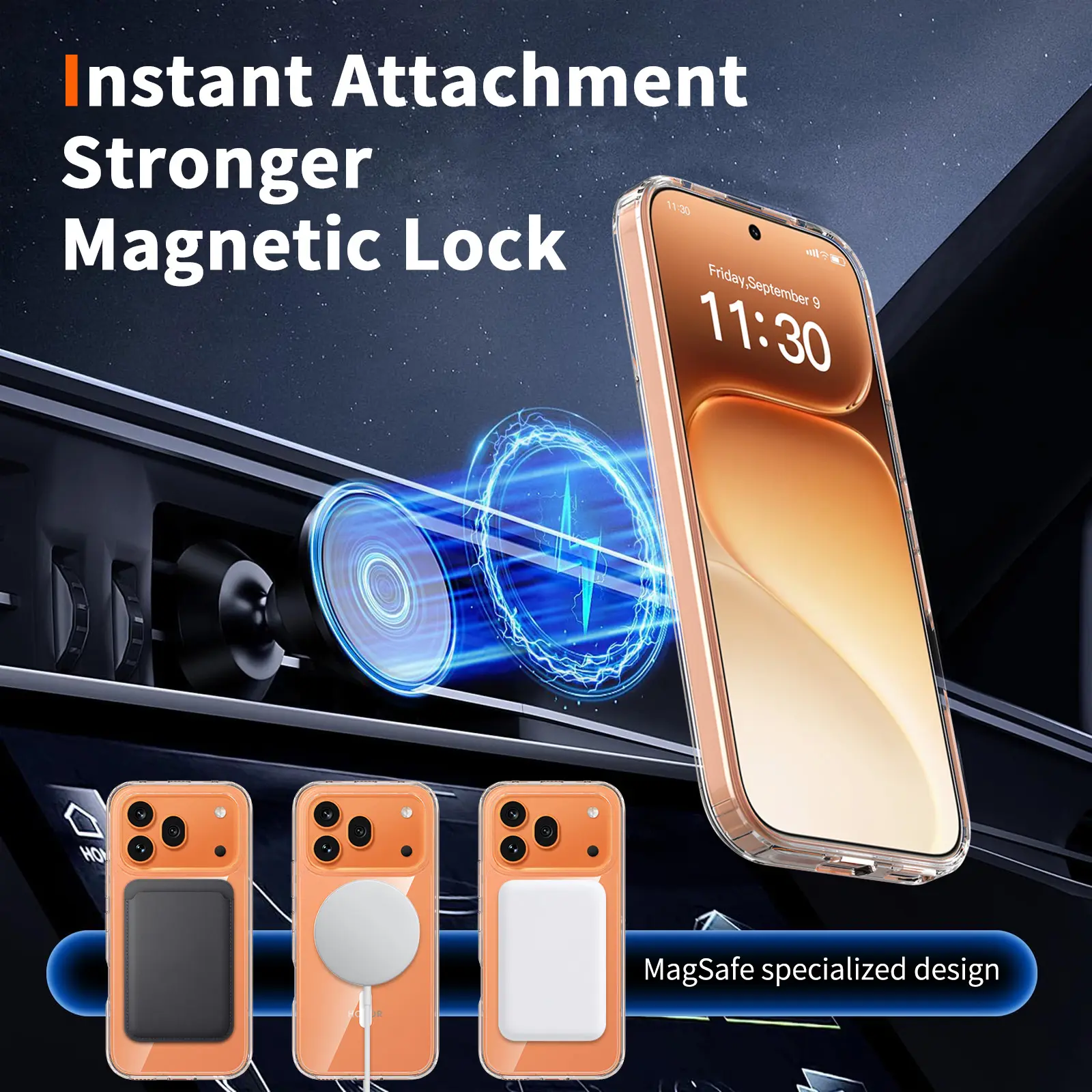 Honor 600 Pro Hoesje Hard Back Cover met MagSafe Transparant afbeelding 7