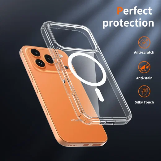 Honor 600 Hoesje Hard Back Cover met MagSafe Transparant afbeelding 5