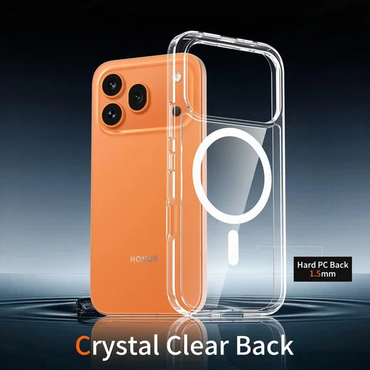 Honor 600 Hoesje Hard Back Cover met MagSafe Transparant afbeelding 4