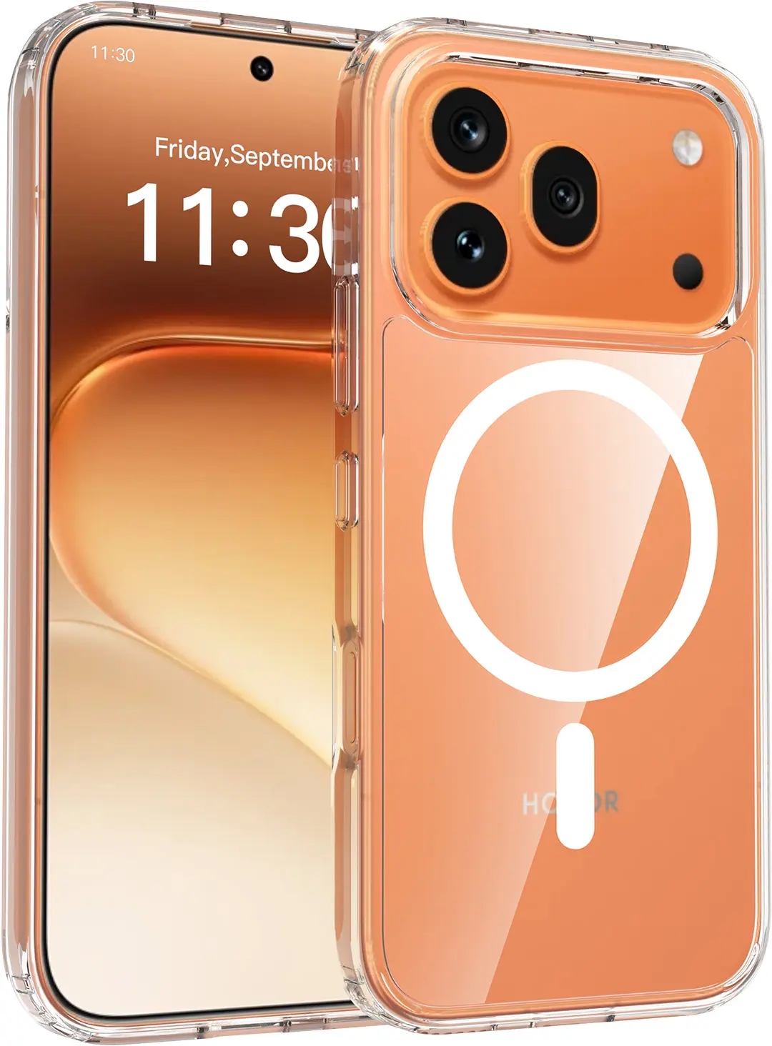 Honor 600 Hoesje Hard Back Cover met MagSafe Transparant afbeelding 1