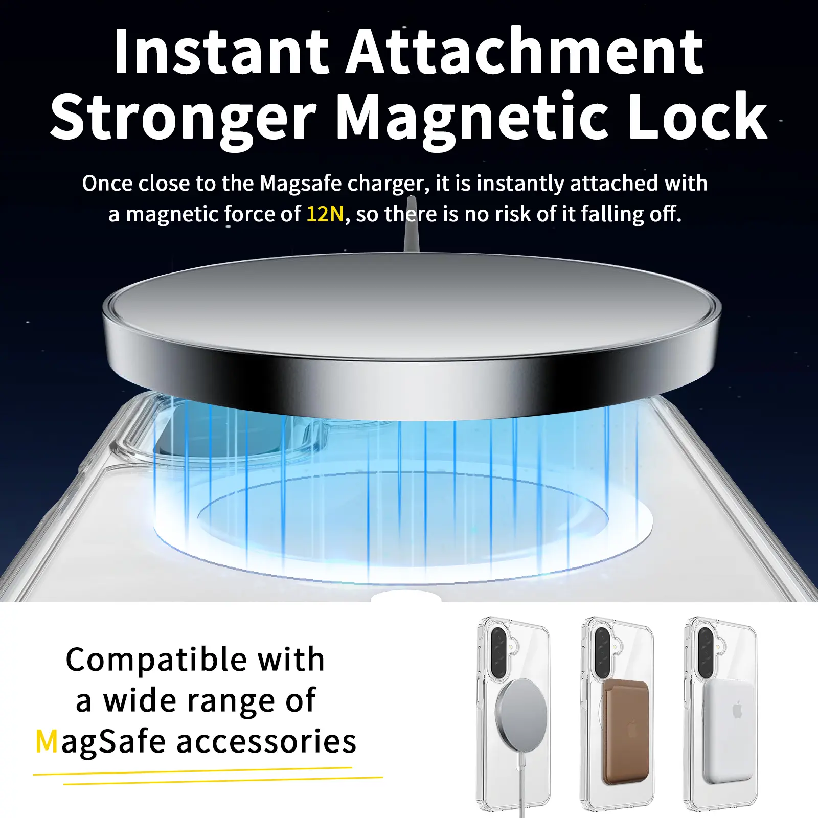 Samsung Galaxy A18 Hoesje Hard Back Cover met MagSafe Transparant afbeelding 8