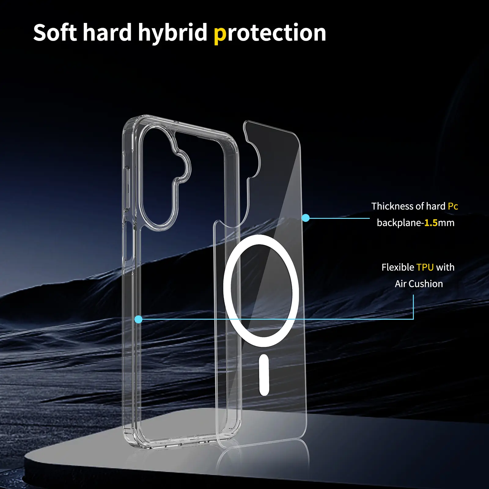 Samsung Galaxy A18 Hoesje Hard Back Cover met MagSafe Transparant afbeelding 4