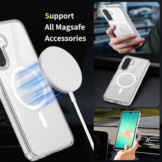 Samsung Galaxy A18 Hoesje Hard Back Cover met MagSafe Transparant afbeelding 7
