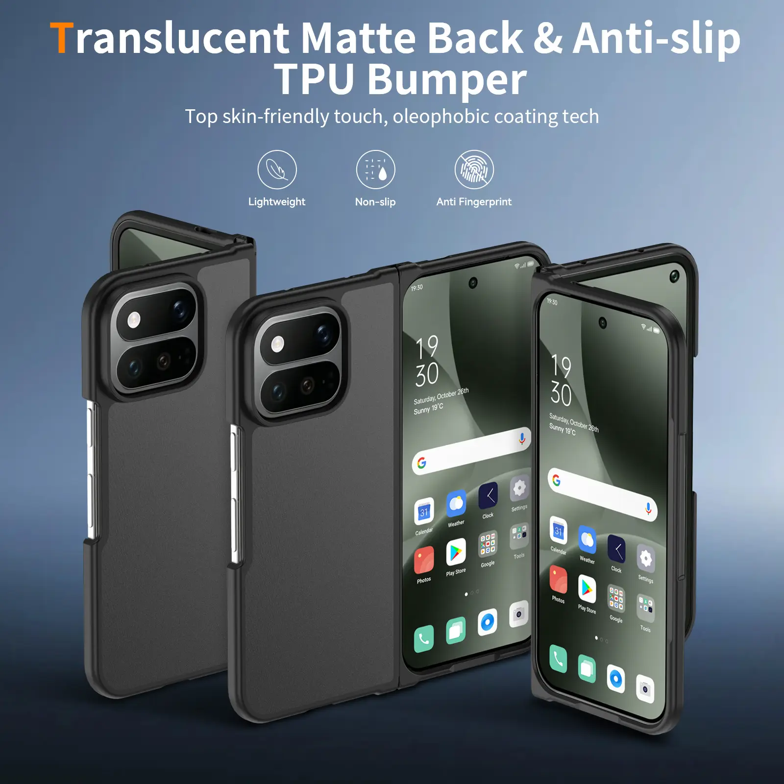 Google Pixel 11 Pro Fold Hoesje Back Cover Matte Zwart afbeelding 5