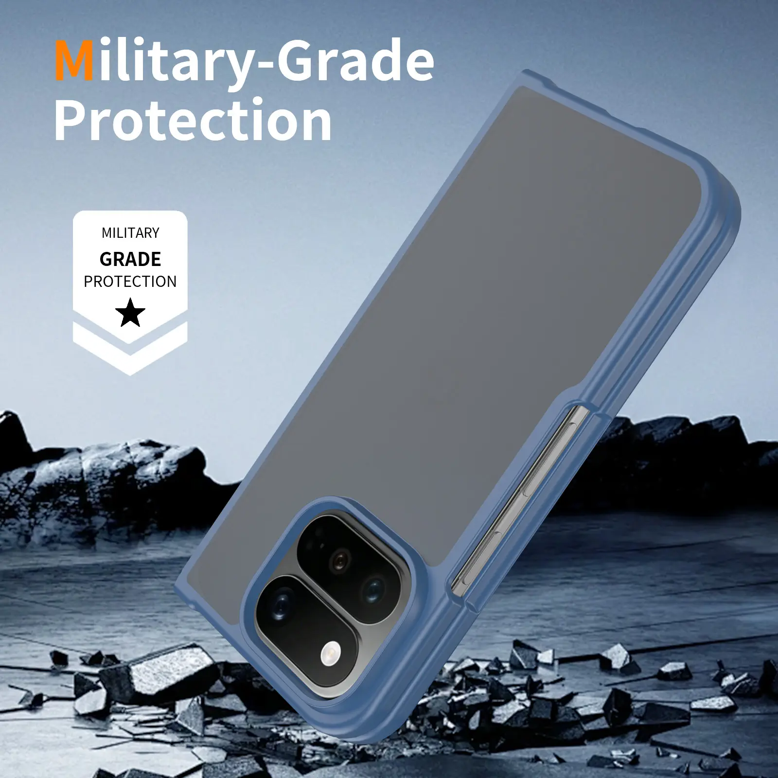 Google Pixel 11 Pro Fold Hoesje Back Cover Matte Blauw afbeelding 2