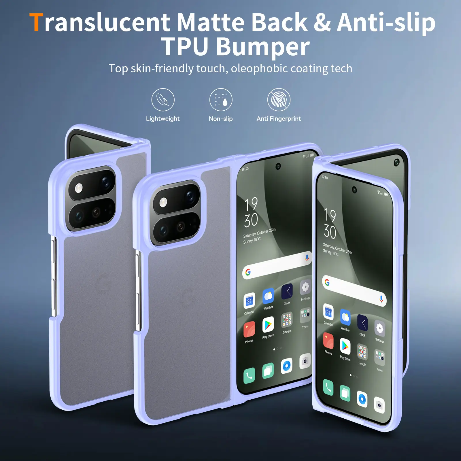 Google Pixel 11 Pro Fold Hoesje Back Cover Matte Paars afbeelding 5
