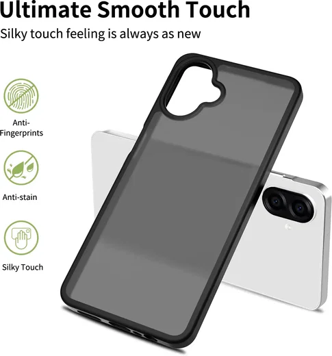Samsung Galaxy A08 Hoesje Back Cover Matte Zwart afbeelding 3