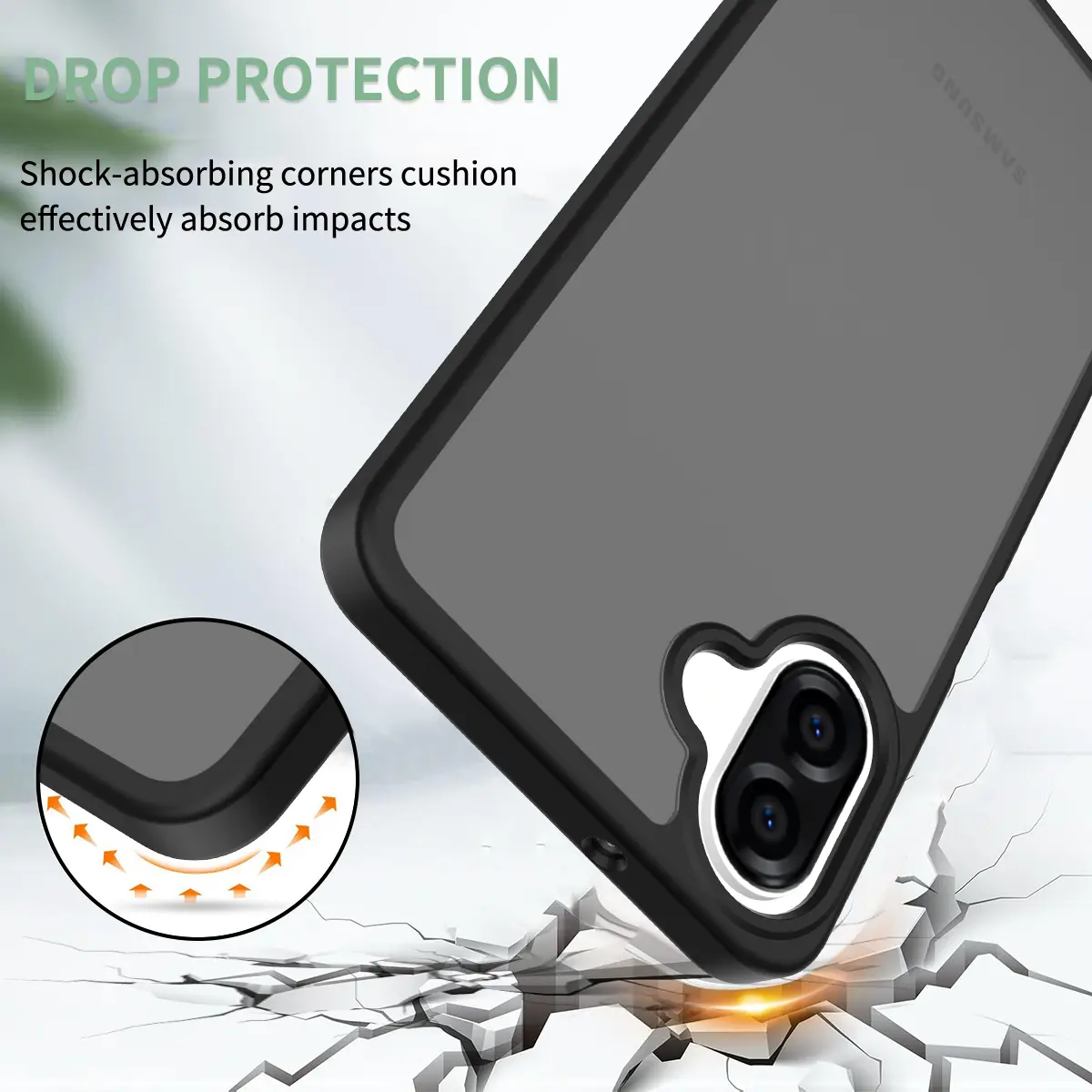 Samsung Galaxy A08 Hoesje Back Cover Matte Zwart afbeelding 2