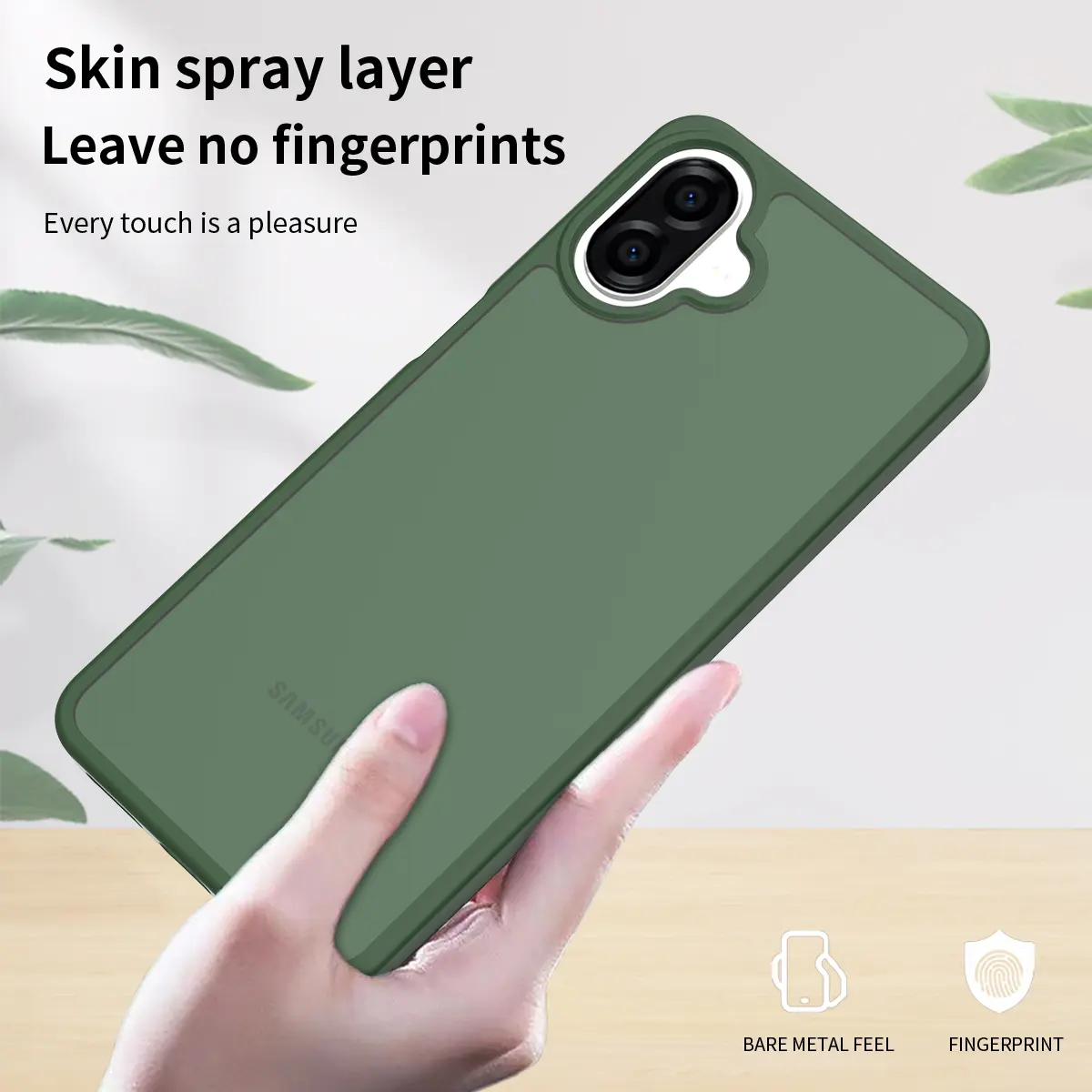 Samsung Galaxy A08 Hoesje Back Cover Matte Groen afbeelding 5