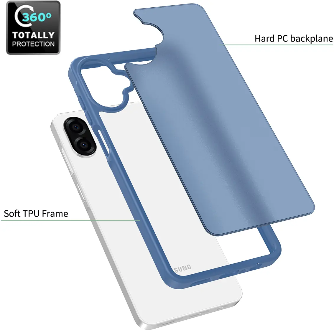 Samsung Galaxy A08 Hoesje Back Cover Matte Blauw afbeelding 6