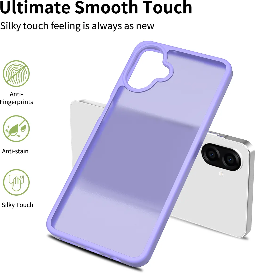 Samsung Galaxy A08 Hoesje Back Cover Matte Paars afbeelding 3