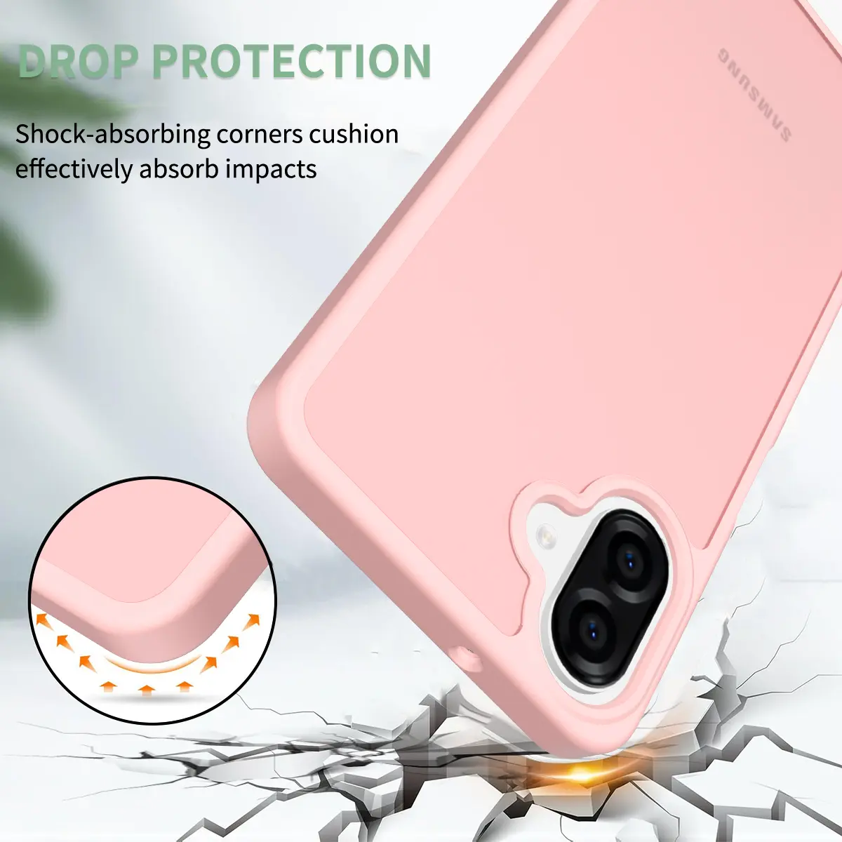 Samsung Galaxy A08 Hoesje Back Cover Matte Roze afbeelding 2