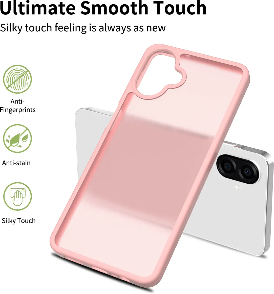 Samsung Galaxy A08 Hoesje Back Cover Matte Roze afbeelding 3