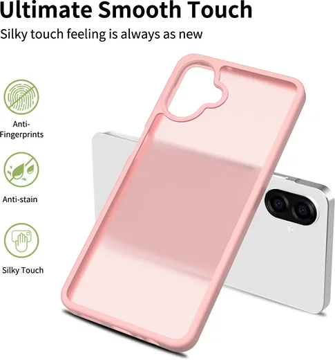 Samsung Galaxy A08 Hoesje Back Cover Matte Roze afbeelding 3