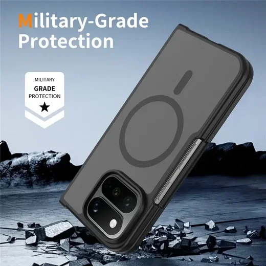 Google Pixel 11 Pro Fold Hybrid Hoesje met MagSafe Back Cover Matte Zwart afbeelding 2