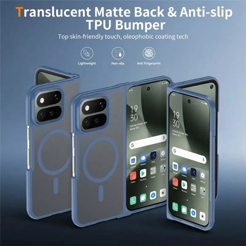 Google Pixel 11 Pro Fold Hybrid Hoesje met MagSafe Back Cover Matte Blauw afbeelding 9